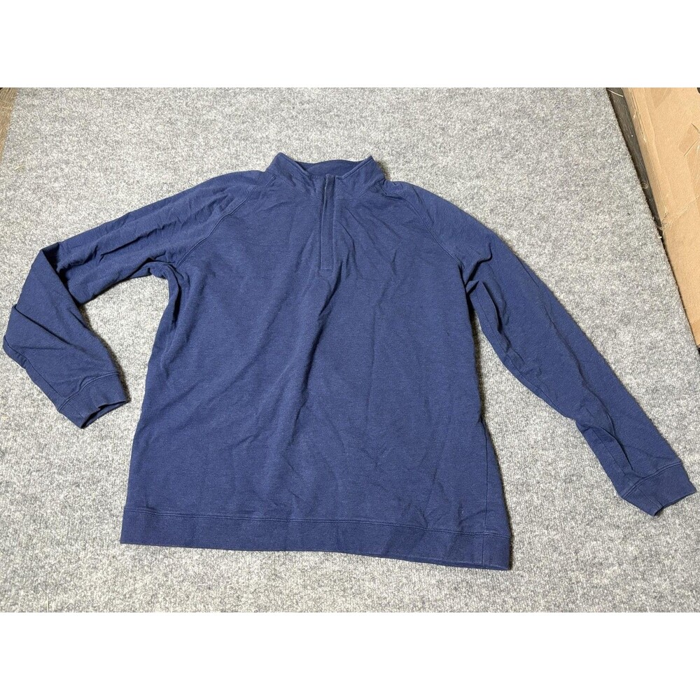 Holderness & Bourne Sweater Mens XL Blue DryLuxe Performance 1/4 Zip Mock Neck